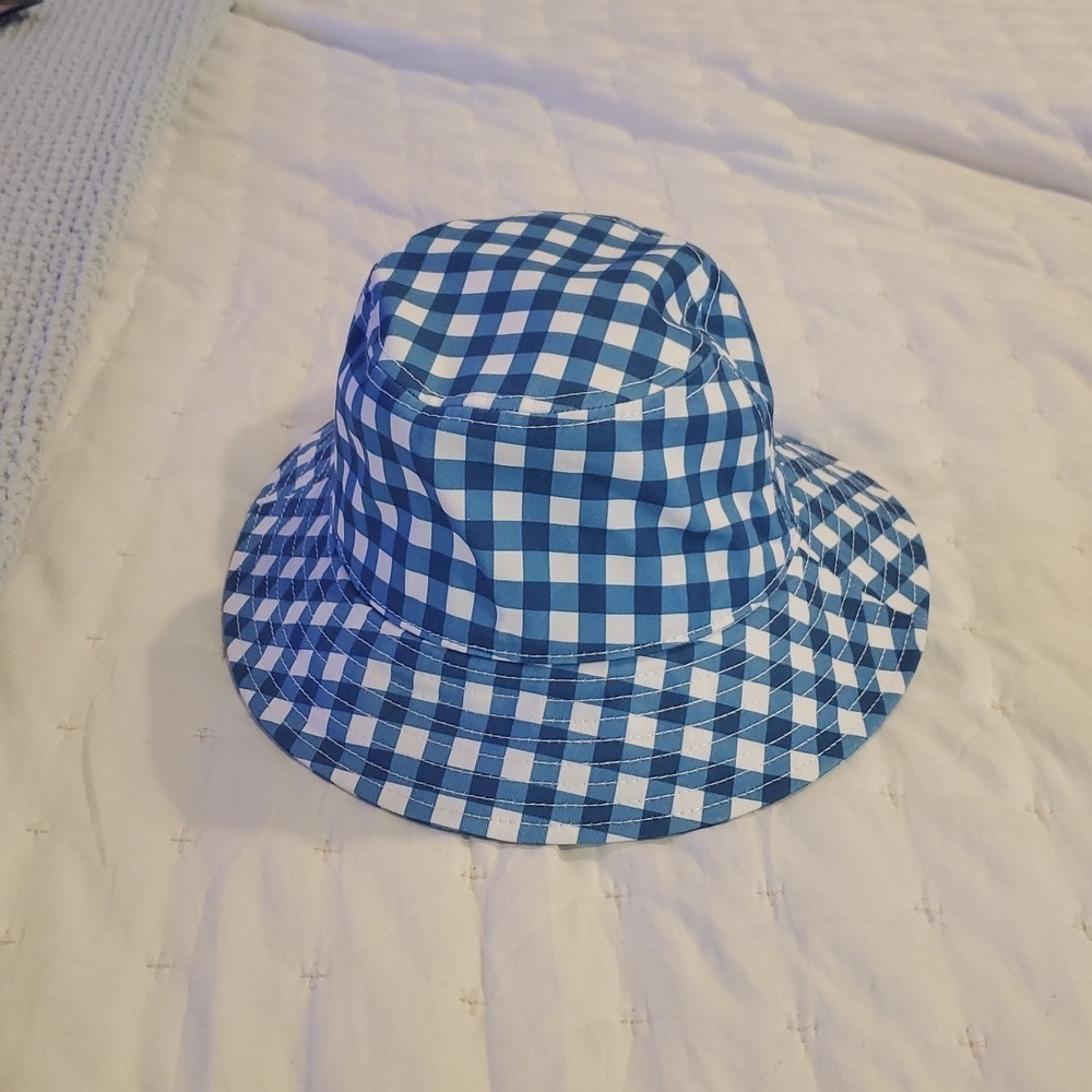 J.CREW FACTORY Printed Blue Plaid Sun Hat